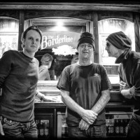 Exclusive coverage LONDON, UNITED KINGDOM Joe Bonamassa, Anton Fig and Michael Rhodes pose at the bar ahead of their club gig at The Borderline on...