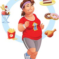 exercising, diet and self-control - junk food stock illustrations