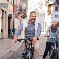 exploring city with bicycle - travel stock pictures, royalty-free photos & images