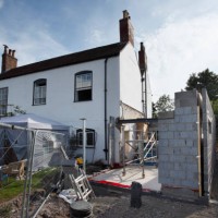extension being built onto the side of a listed period property, mid project. - home decoration stock pictures, royalty-free photos & images