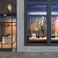 facade of clothing store with mannequins, clothes and shoes displaying in showcase - fashion stock pictures, royalty-free photos & images