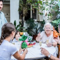 family celebrating easter at home - garden decoration stock pictures, royalty-free photos & images