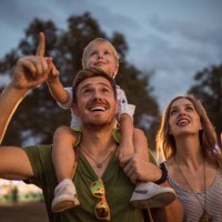 family enjoy on summer festival - concert stock pictures, royalty-free photos & images