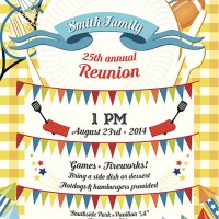 family reunion bbq invitation template - garden decoration stock illustrations