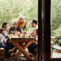 family's lunch on a patio! - food stock pictures, royalty-free photos & images