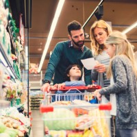 family shopping in supermarket - food stock pictures, royalty-free photos & images