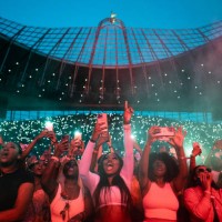 Fans as Wizkid performs at Tottenham Hotspur Stadium on July 29, 2023 in London, England.