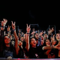 Fans during a Peso Pluma concert as part of the 'Doble P Tour' at Estadio 3 de Marzo on October 27, 2023 in Zapopan, Mexico.
