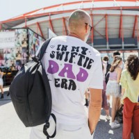 Fans gather around the stadium prior to the concert of American singer and songwriter Taylor Swift as part of her 'Eras Tour', at Estadio da Luz in...