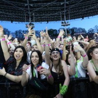 Fans get excited as Pop wunderkind Billie Eilish performs on her When We All Fall Asleep Tour at Budwieser Stage at Ontario Place in Toronto. June...