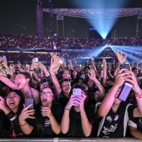 Fans of Abel 'The Weeknd' Tesfaye sing during the 'After Hours Til Dawn Tour' at MorumBIS on September 7, 2024 in Sao Paulo, Brazil.