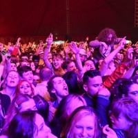 Fans watch Blossom perform at a live music concert hosted by Festival Republic in Sefton Park in Liverpool, north-west England on May 2 where a...