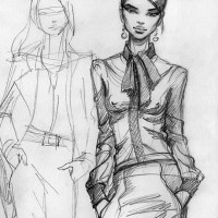 fashion model (black-and-white) - fashion stock illustrations