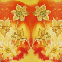 fashionable illustration of a watercolor painting of a blooming yellow daffodil - garden decoration stock illustrations