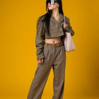 fashionable teenage girl in front of plain background - fashion stock pictures, royalty-free photos & images