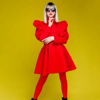 fashionable woman dresses in red - fashion stock pictures, royalty-free photos & images