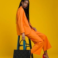 fashionable woman wearing smart casual outfit - fashion stock pictures, royalty-free photos & images