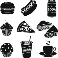 fast food diet - junk food stock illustrations