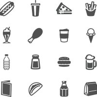 fast food symbols - junk food stock illustrations