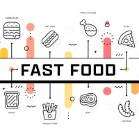 fast food web banner, infographic template - junk food stock illustrations