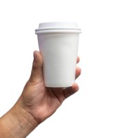 female hand holding a coffee paper cup isolated on white background. - junk food stock pictures, royalty-free photos & images