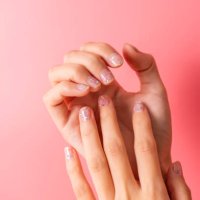 female hands with nail design. beautiful manicure in gentle tones. - nails art stock pictures, royalty-free photos & images