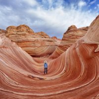 female hiker in coyote buttes north, vermilion cliffs national monument, arizona - travel stock pictures, royalty-free photos & images