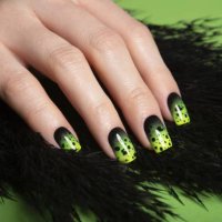 female neat hand with short natural nails painted with green nail polish. natural, cozy, elegant, modern look. high-quality photo - nails art stock pictures, royalty-free photos & images