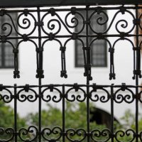 fence with views to a garden - garden decoration stock pictures, royalty-free photos & images