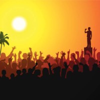 festival on the beach - concert stock illustrations