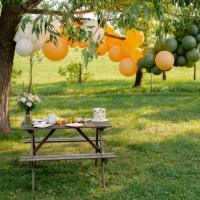 festive table and decoration in nature ii - garden decoration stock pictures, royalty-free photos & images