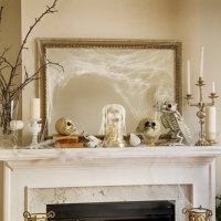 fireplace halloween decoration - home decoration stock pictures, royalty-free photos & images