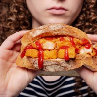 fish finger sandwich with ketchup - junk food stock pictures, royalty-free photos & images