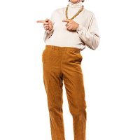 flirting retro seventies man on white - hairstyle stock pictures, royalty-free photos & images