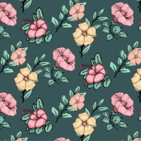 floral seamless patterns. vector design for paper, cover, fabric, interior décor and other users - garden decoration stock illustrations