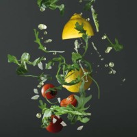 flying lettuce, lemons, tomatoes and oil - food stock pictures, royalty-free photos & images