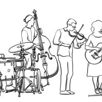 folk rock band - concert stock illustrations