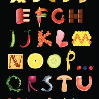 food alphabet - food stock illustrations