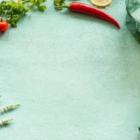 food background frame with seasoning, chili pepper, green beans and knife - food stock pictures, royalty-free photos & images