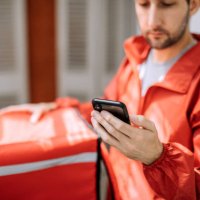 food delivery man getting ready for work - food stock pictures, royalty-free photos & images