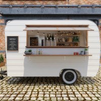 food truck van with open window and takeaway food and drinks - food stock pictures, royalty-free photos & images