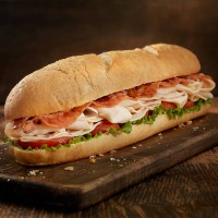 foot long turkey and bacon sub - junk food stock pictures, royalty-free photos & images