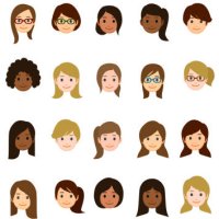 frauengesichter symbole - hairstyle stock-grafiken, -clipart, -cartoons und -symbole