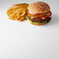 french fries and hamburger - junk food stock pictures, royalty-free photos & images