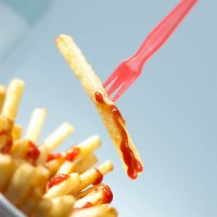 french fries with ketchup - junk food stock pictures, royalty-free photos & images