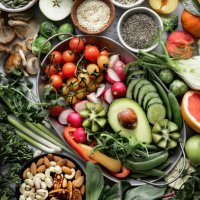 fresh vegetables with mixed nuts flat lay healthy lifestyle,romania - food stock pictures, royalty-free photos & images