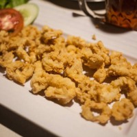 fried calamari - junk food stockfoto's en -beelden