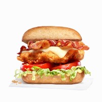 fried chicken and bacon sandwich - food stock pictures, royalty-free photos & images