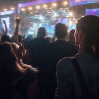 friends at rock concert dancing and enjoying music - concert stock pictures, royalty-free photos & images