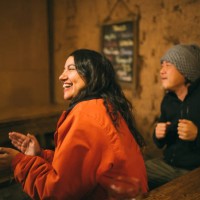 friends clapping in rustic bar - concert stock pictures, royalty-free photos & images